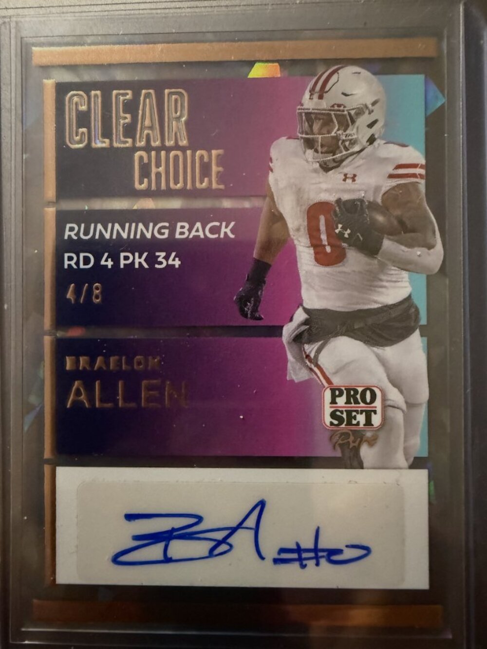 Braelon Allen #CC-BA1 | 2024 Leaf Pro Set Pure Clear Choice 4/8  Rookie Auto RC